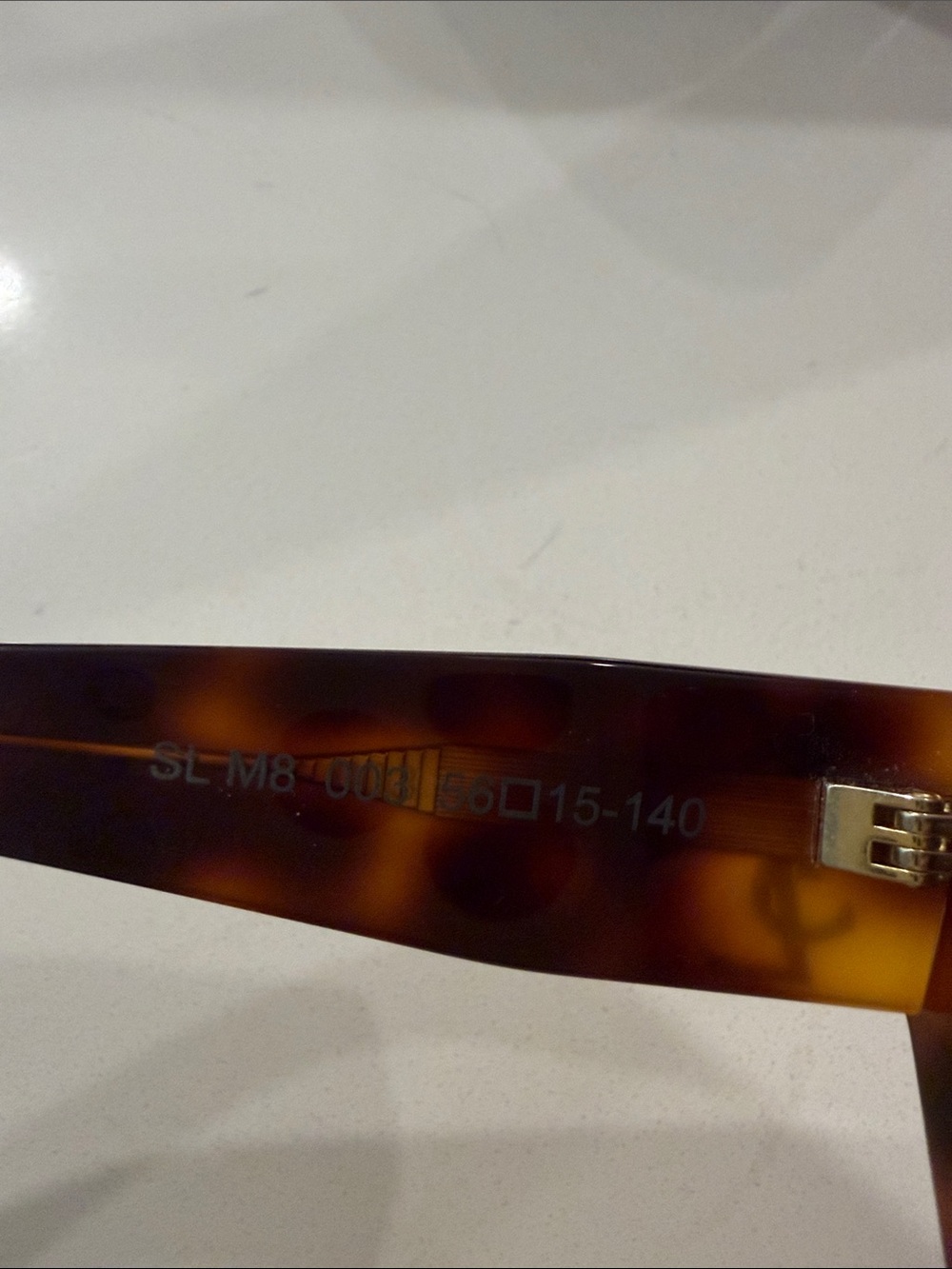 Saint Laurent Tortoiseshell Sunglasses with Gold YSL Accents - Picture 5 of 5